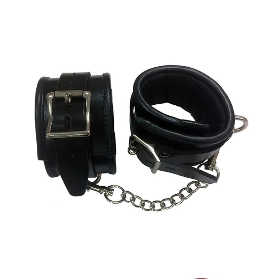 LEATHER ANKLE CUFFS - BLACK-RA1007BK