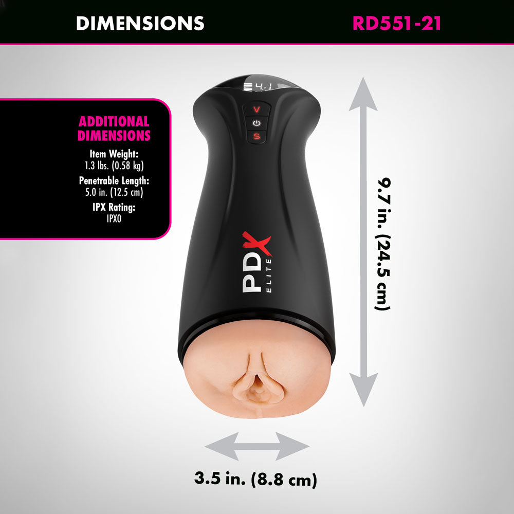PDX Elite Fuck-Gasm - Flesh - USB Rechargeable Sucking & Vibrating Auto Stroker-RD551-21