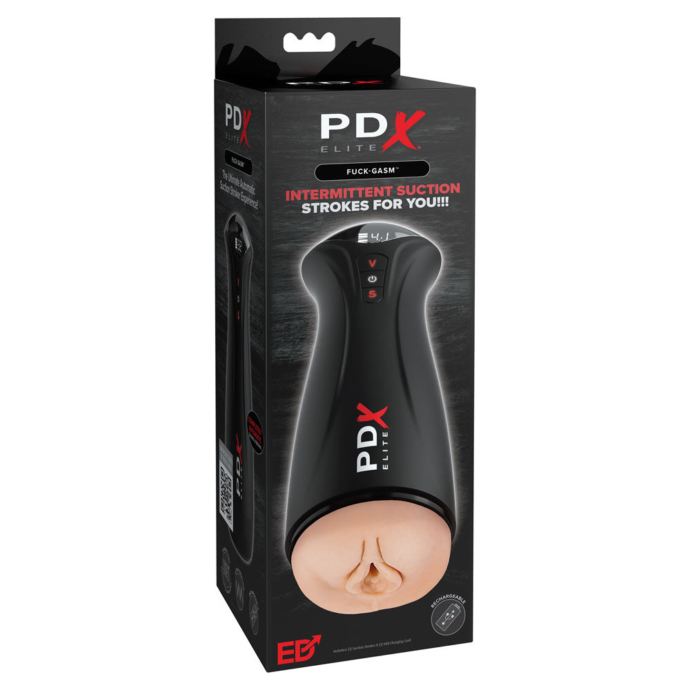 PDX Elite Fuck-Gasm - Flesh - USB Rechargeable Sucking & Vibrating Auto Stroker-RD551-21