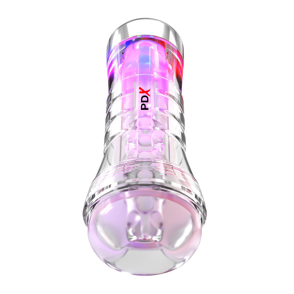 PDX Elite ViewTube XXL LED Stroker - Clear Stroker with LED Lights-RD558-20