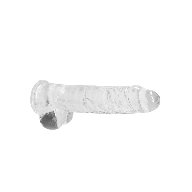 RealRock 9 Realistic Dildo With Balls - Clear 22.9 cm Dong - REA093TRA