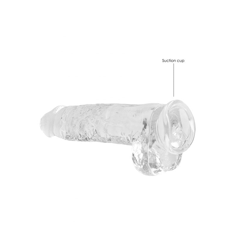 RealRock 9 Realistic Dildo With Balls - Clear 22.9 cm Dong - REA093TRA