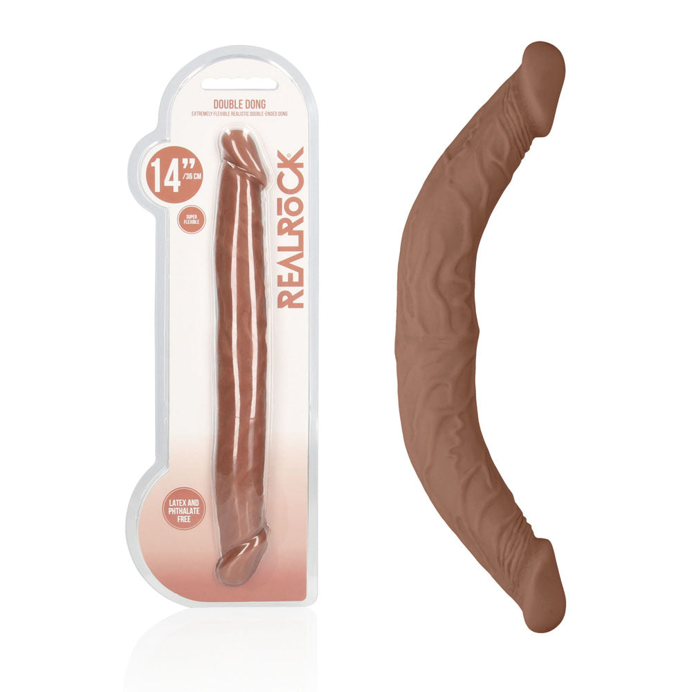 REALROCK 14 Double Dildo - Tan 36 cm Double Dong - REA102TAN
