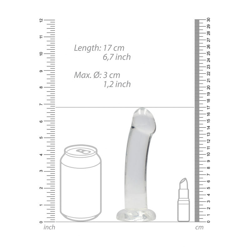 REALROCK Non Realistic Dildo With Suction Cup - 17 cm - Clear 17 cm Dong - REA111TRA
