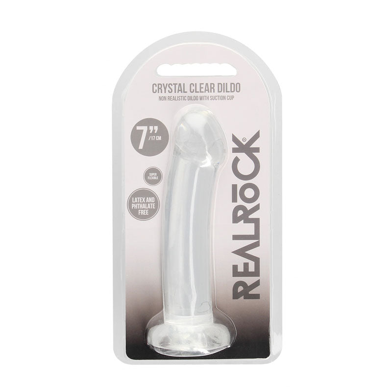 REALROCK Non Realistic Dildo With Suction Cup - 17 cm - Clear 17 cm Dong - REA111TRA
