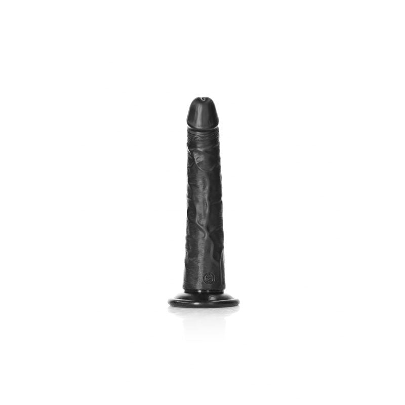 REALROCK Realistic Slim Dildo with Suction Cup - 20.5cm - Black 20.5 cm (8) Dong - REA115BLK