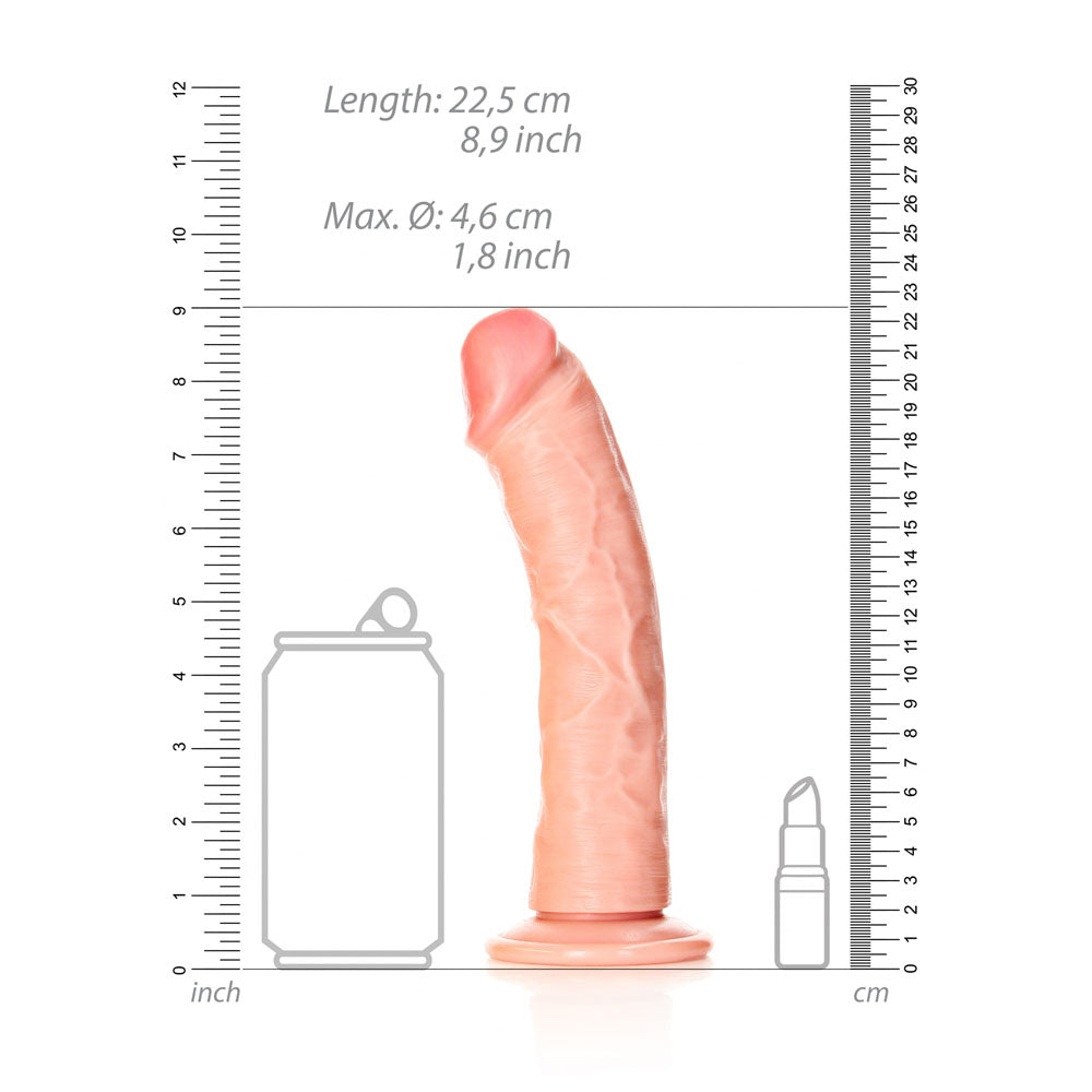 REALROCK Realistic Regular Curved Dildo with Suction Cup - 20 cm-(rea118fle)