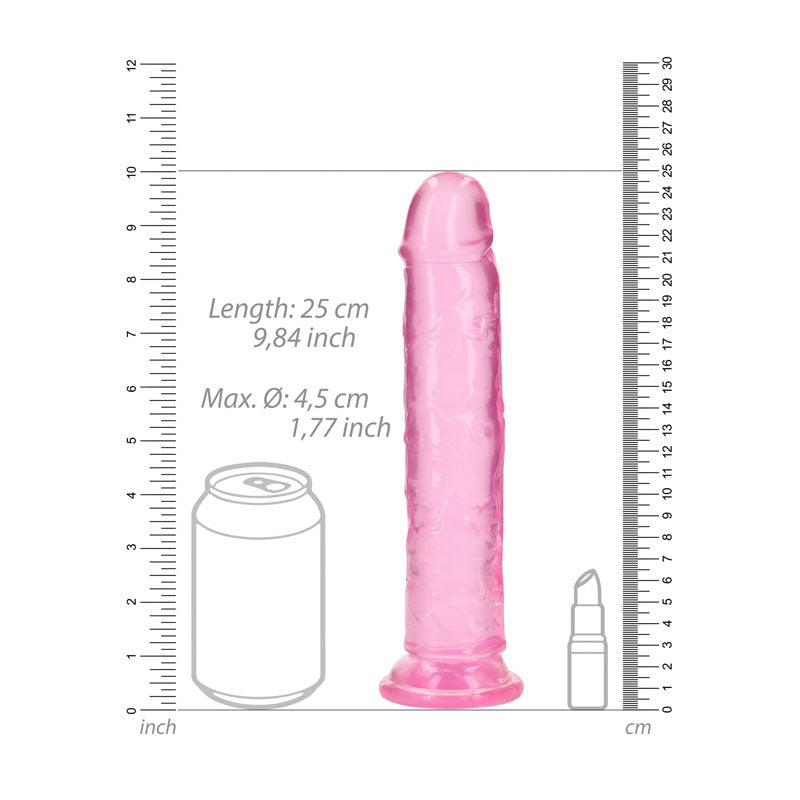 REALROCK 25 cm Straight Dildo - Pink - Pink 25 cm (10) Dong - REA154PNK
