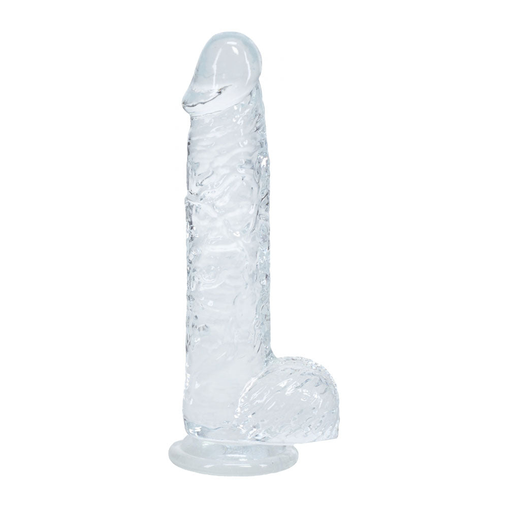 REALROCK 5 Crystal Clear Dildo with Balls - Clear - Clear 14.7 cm Dong - REA208TRA