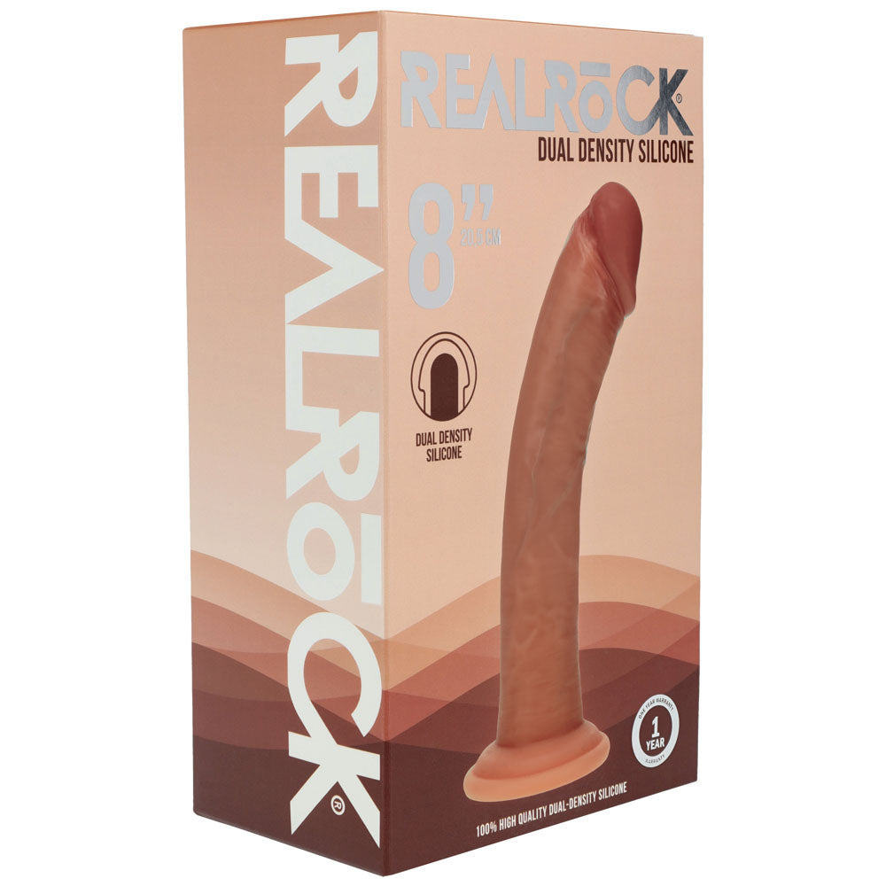 REALROCK Dual Density Silicone 8 Curved Dildo - Tan - Tan 20.5 cm Dildo