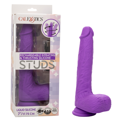 Rechargeable Gyrating & Thrusting Silicone Studs� purple 7"/17.75cm-SE-0251-10-3