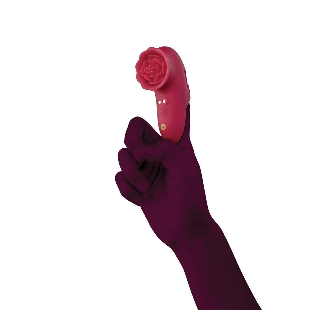 Secret Kisses ROSEGASM PLAYFUL PETAL - Red USB Rechargeable Finger Stimulator - SK1047