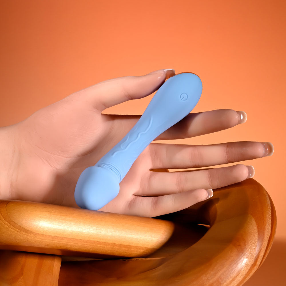Selopa DAINTY DICK - Baby Blue 11.9 cm USB Rechargeable Mini Vibrator-SL-RS-6862-2