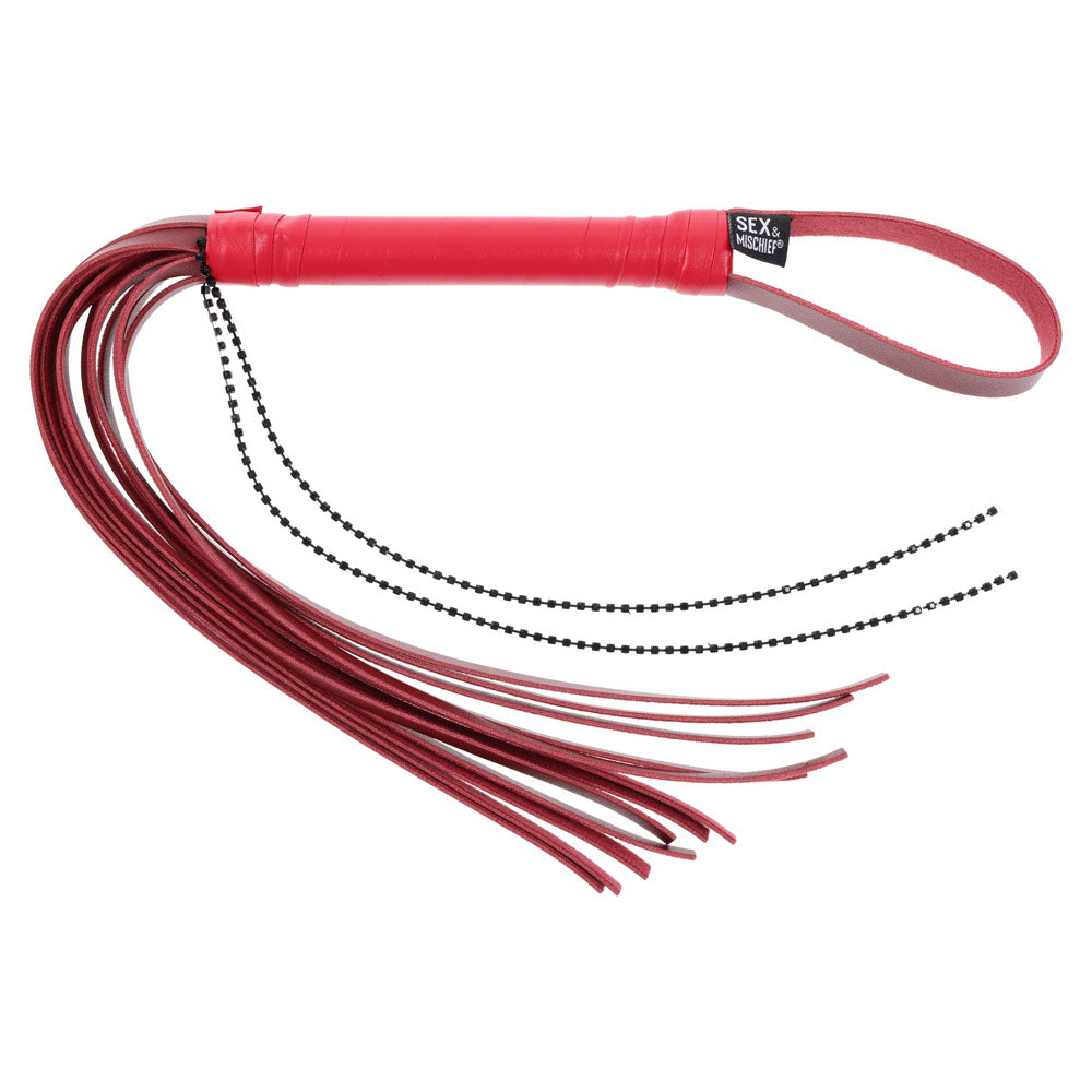 Sex & Mischief Exs & Ohs Crystal Flogger - Red Flogger Whip - SS09988
