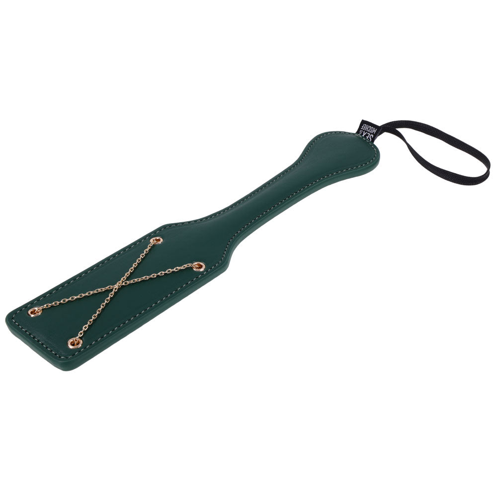 Sex & Mischief Indica Chain Impressions Paddle - Green/Gold Spanking Paddle - SS10225