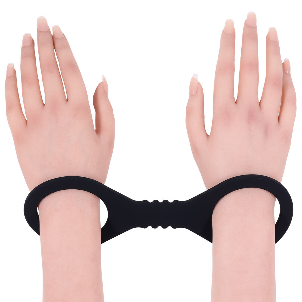 Sex & Mischief Shadow Small Silicone Cuffs - Black Small Restraints - SS10227