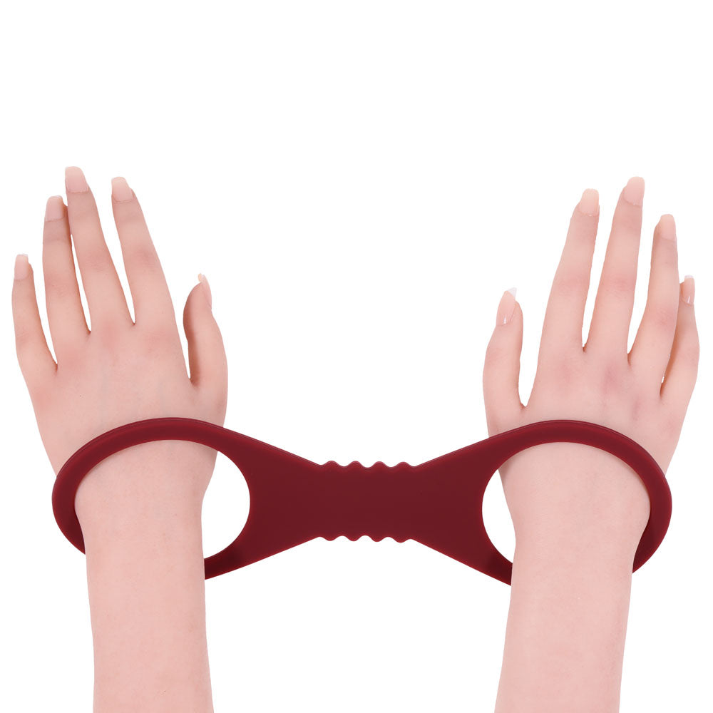 Sex & Mischief Enchanted Large Silicone Cuffs - Burgundy Large Restraints - SS10232