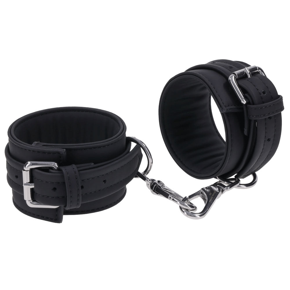 SPORTSHEETS Signature Midnight Muse Ankle Cuffs - Black Adjustable Leg Restraints - SS68104