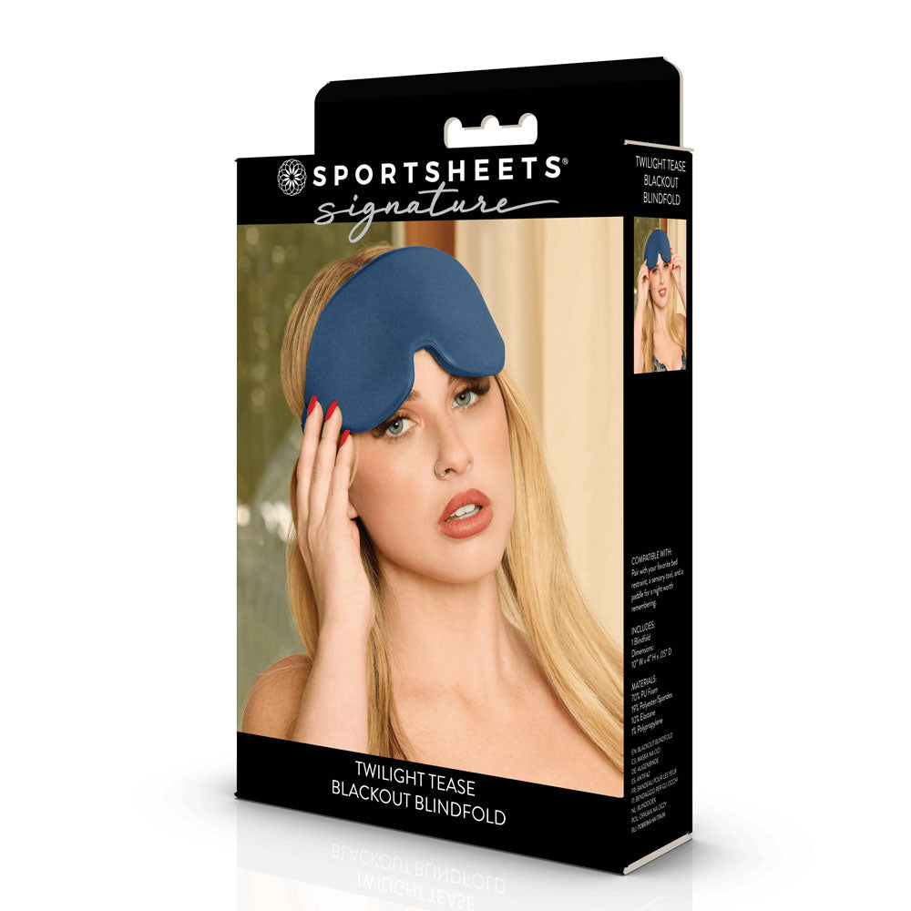 SPORTSHEETS Signature Twilight Tease Blackout Blindfold - Blue Eye Mask - SS68126
