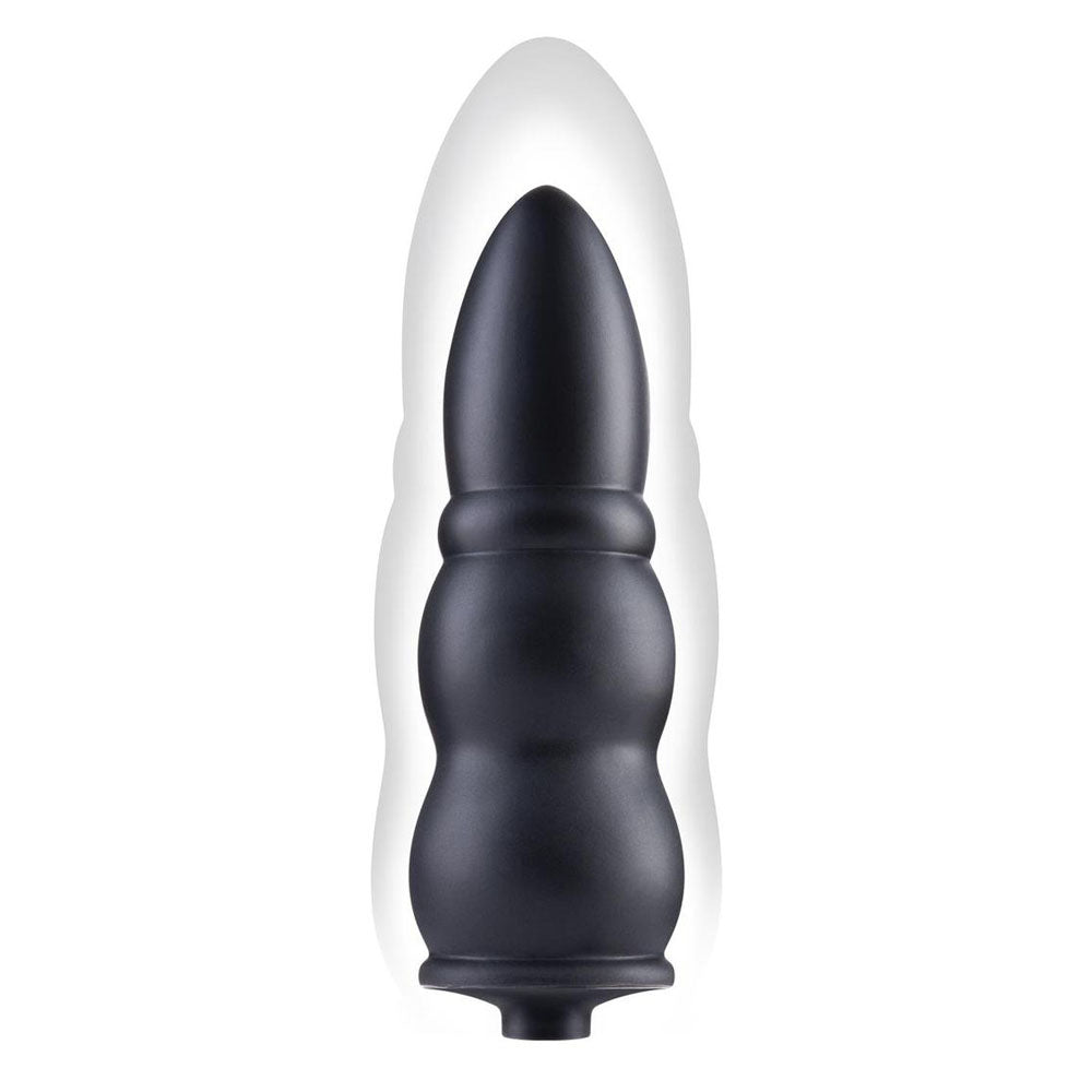 Size Up 5.5 Inch Ripple Inflatable Butt Plug - Black 15.2 cm Inflatable Butt Plug - SU108