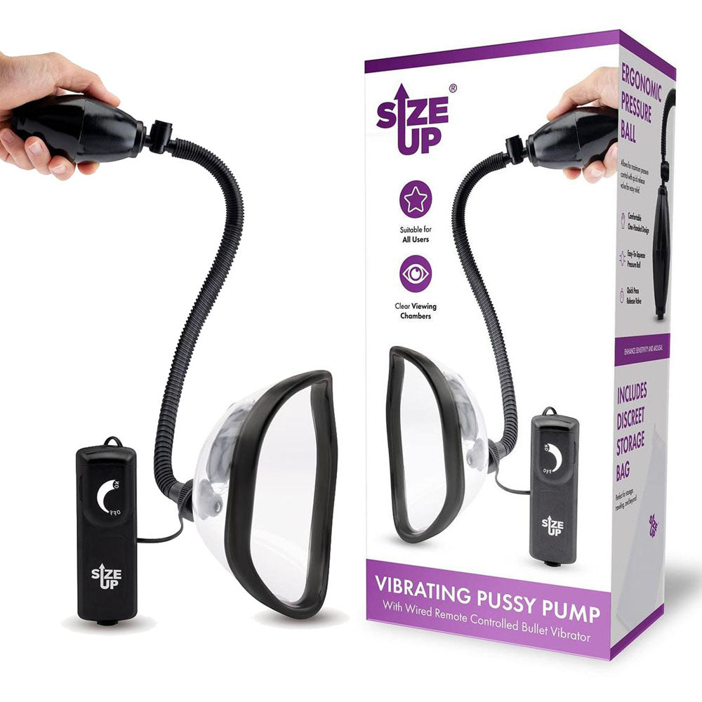 Size Up Vibrating Pussy Pump - Clear Vibrating Vagina Pump-SU112