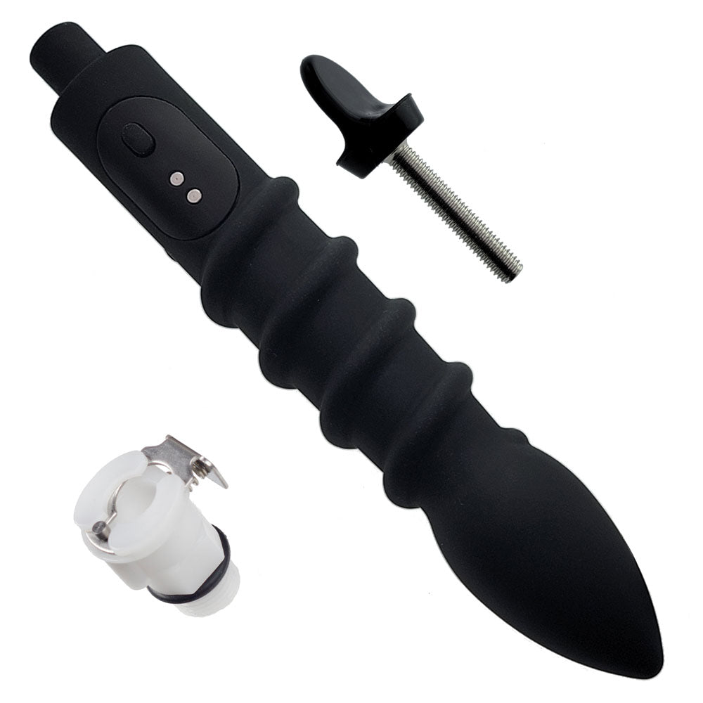 LuvPump RosCup Pro Smart Rosebud Pump - Black USB Rechargeable Anal Pump with Vibrating Probe - ZD-90-Z-P0