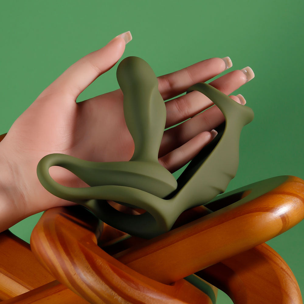 Zero Tolerance PROSTATE POWER PACK - Green USB Rechargeable Vibrating Prostate Massager with Cock Ring Harness - ZE-RS-6978-2