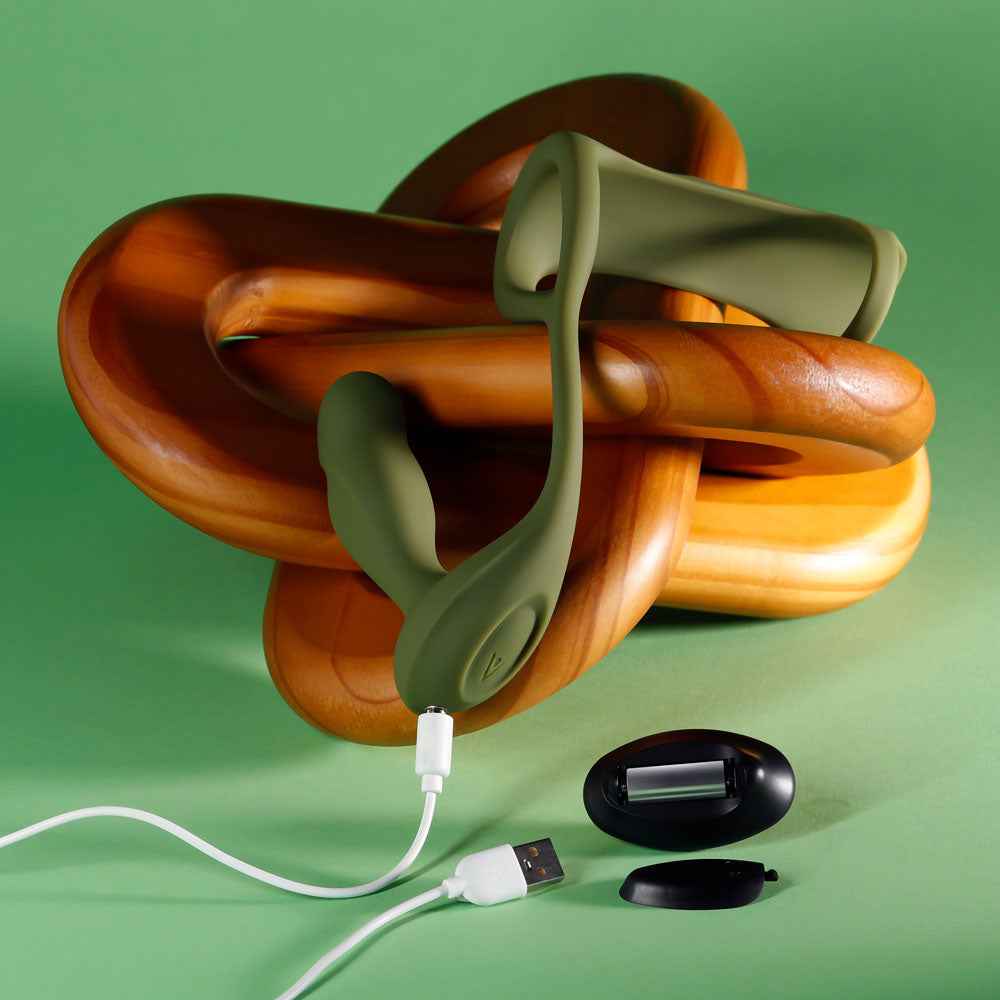 Zero Tolerance PROSTATE POWER PACK - Green USB Rechargeable Vibrating Prostate Massager with Cock Ring Harness - ZE-RS-6978-2