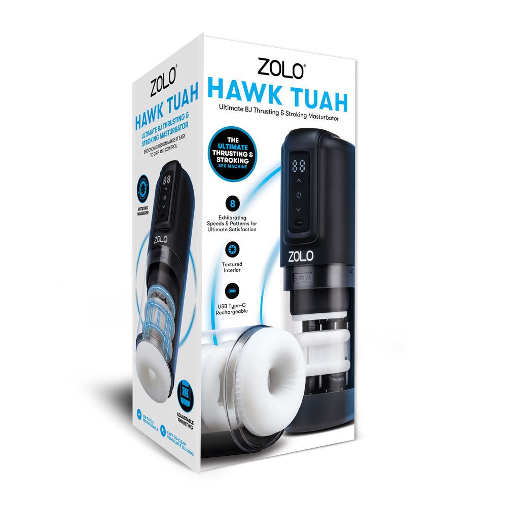 Zolo HAWK TUAH Ultimate BJ Stroker - USB Rechargeable Thrusting & Rotating Auto Stroker - ZO-6078