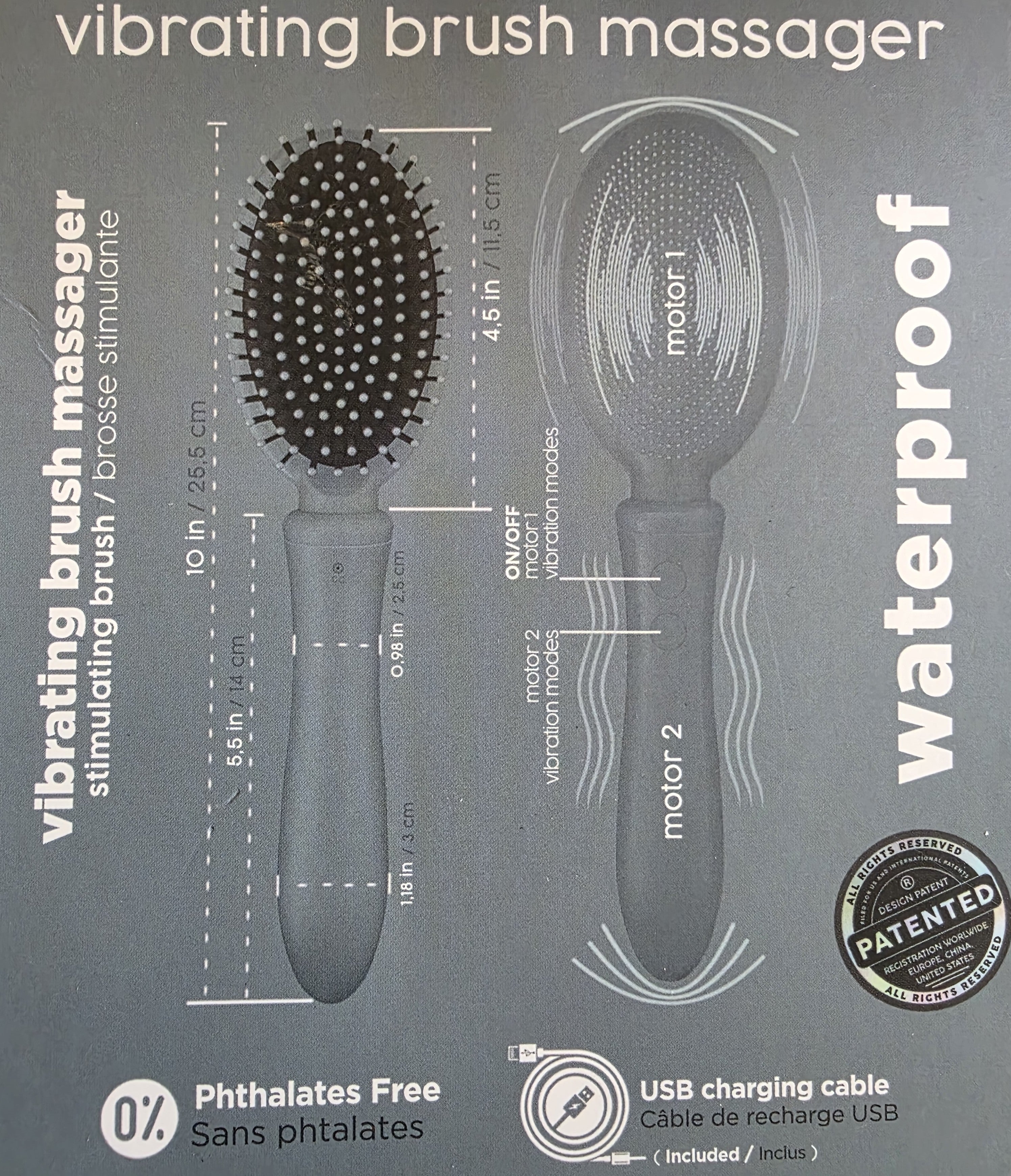 VIBRALISS Vibrating Hairbrush Purple Wine