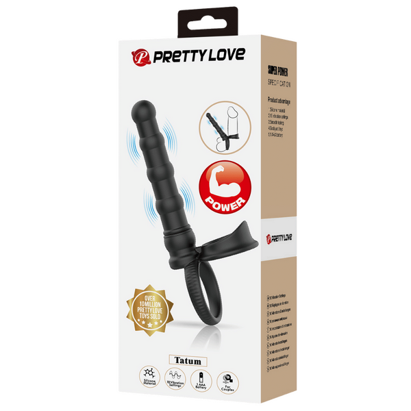 Tatum - Cockring with Anal Probe (Black)-BI-210375