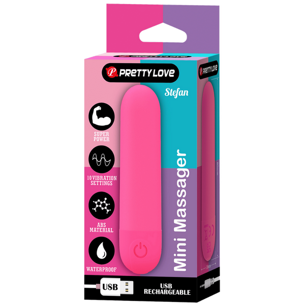 Stefan - Rechargeable Mini Massager (Neon Pink)-BI-300085-2