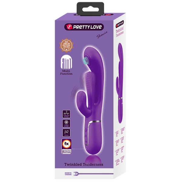 Shania - 4in1 Multi-function Vibrator (Dark Purple)-BW-500041-2
