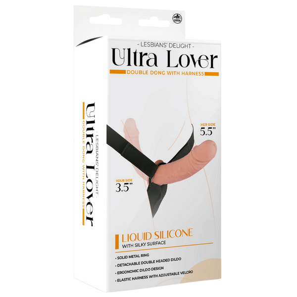 Ultra Lover - Double Dong with Harness (Flesh)-FNQ003A000-001