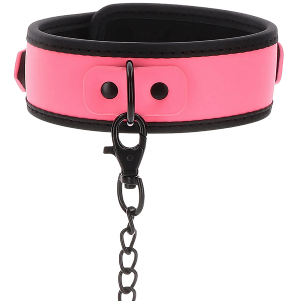 Glow Collar and Chain Leash (Pink)-17204-PINK