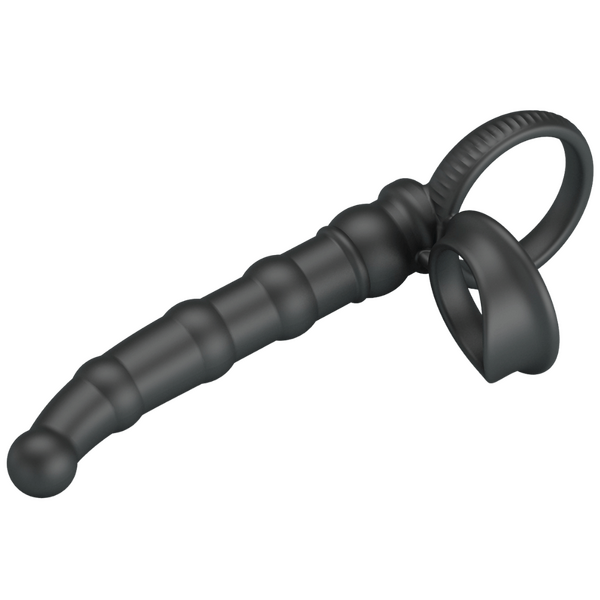 Tatum - Cockring with Anal Probe (Black)-BI-210375