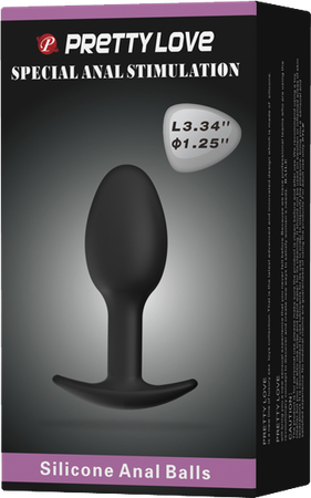 Silicone Anal Balls 3.34" (Black)-BI-040033