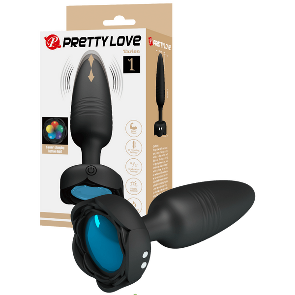 Tarion - Light-Up Rechargeable Butt Plug (Black)-BI-040181