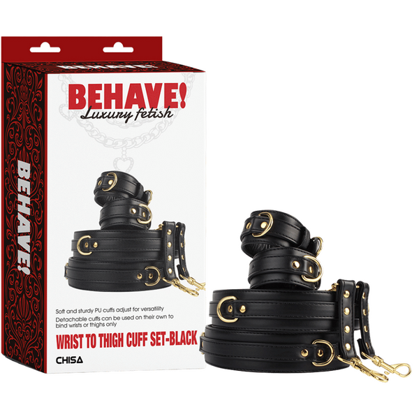 Wrist to Thigh Cuff Set (Black)-CN-889273482