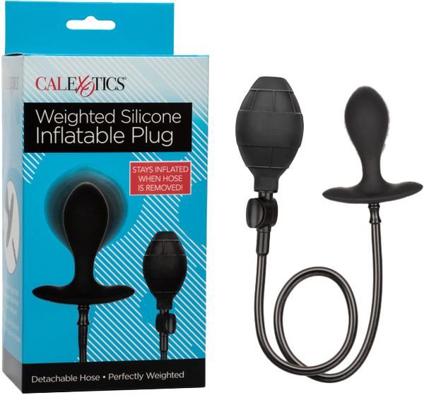 Weighted Silicone Inflatable Plug (Black)-SE-0429-10-3