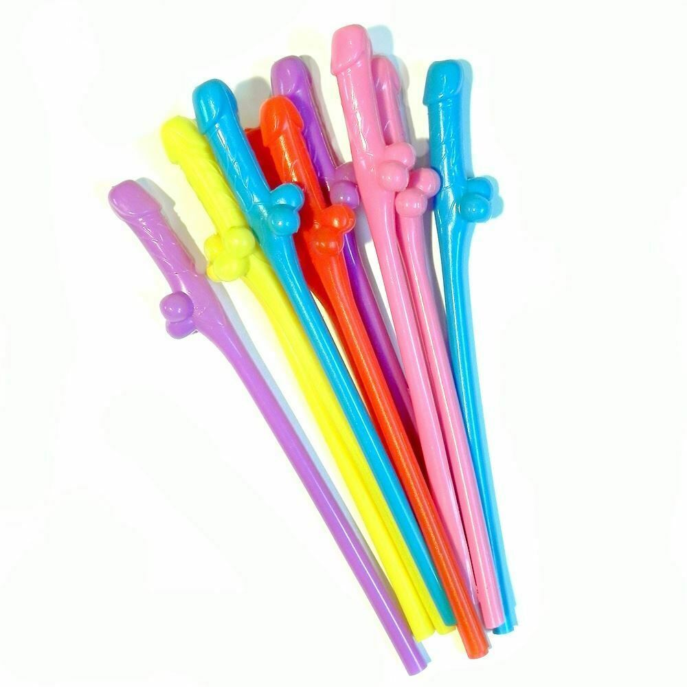 10 Thirsty Girls Sippy Straws Coloured
