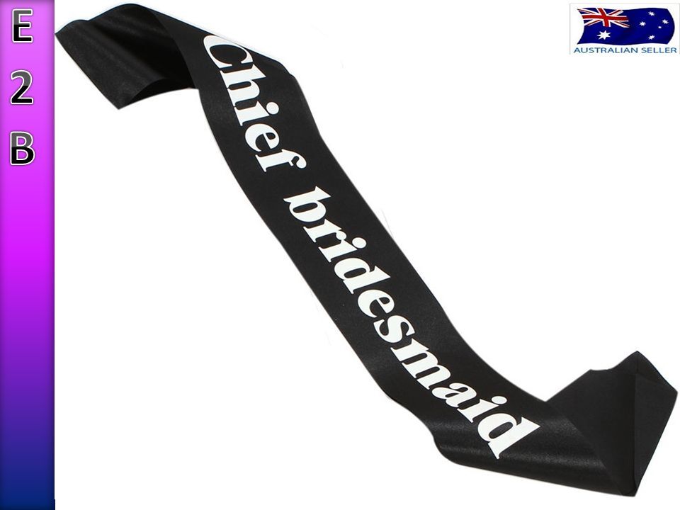 Black Wedding Sashes Hens Night Engagement Chief Bridesmaid Sash Party