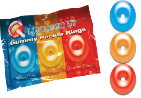 Pecker Gummy Rings Adult Hens Couple Night Party 3 Pack