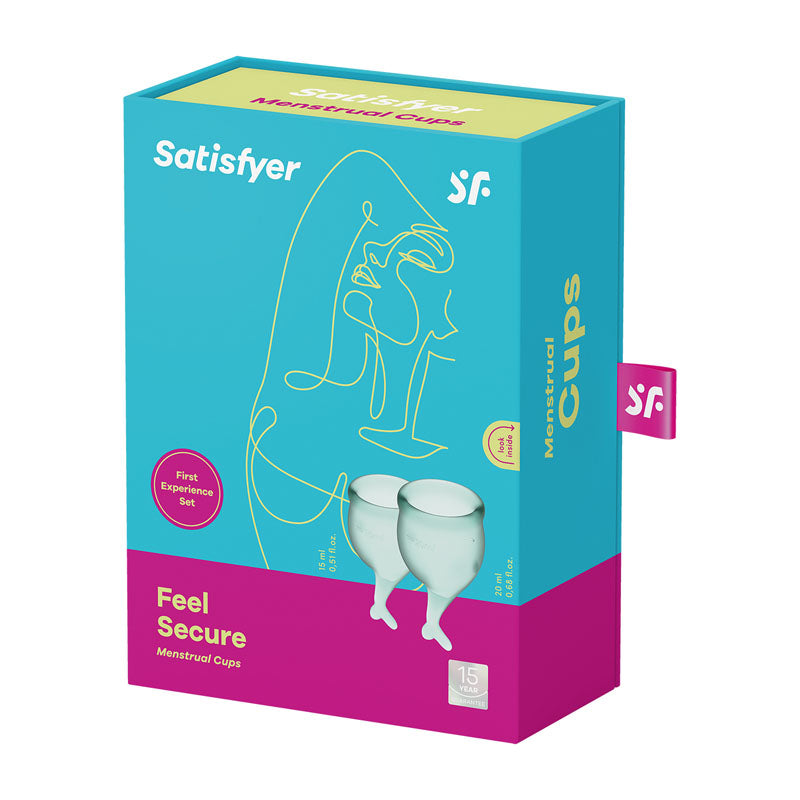 Satisfyer Feel Secure - Dark Green Silicone Menstrual Cups - Set of 2
