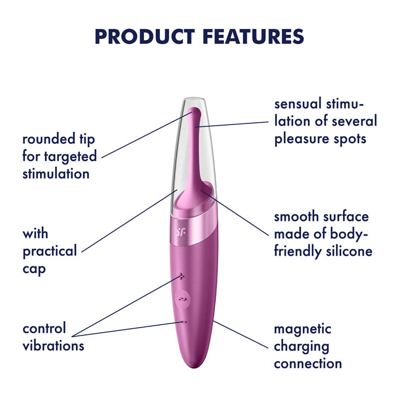 Satisfyer Twirling Delight - Berry Red USB Rechargeable Point Clitoral Stimulator - 4009704