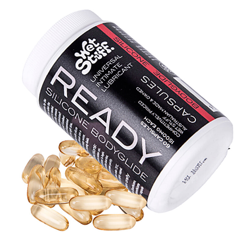 Wet Stuff Ready Silicone Bodyglide Caps 60 Capsules Jar Personal Lubricant