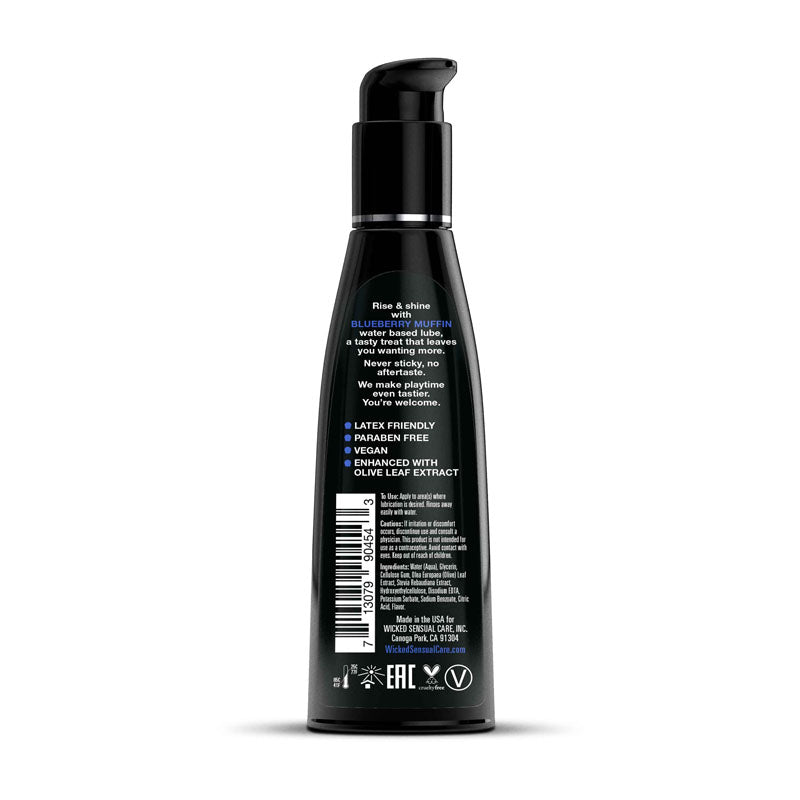 Wicked Aqua Blueberry Muffin - Blueberry Muffin Flavoured Water Based Lubricant - 120 ml (4 oz) Bottle - 90454