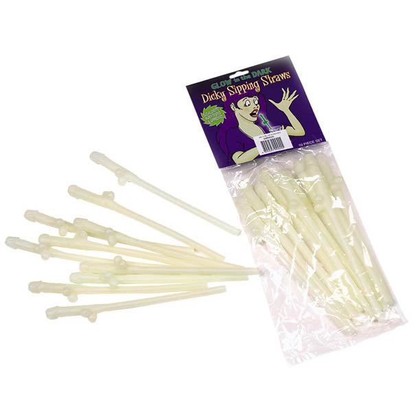 Dicky Sipping Straws - Glow-in-the-Dark Straws - Set of 10 - Early2bed