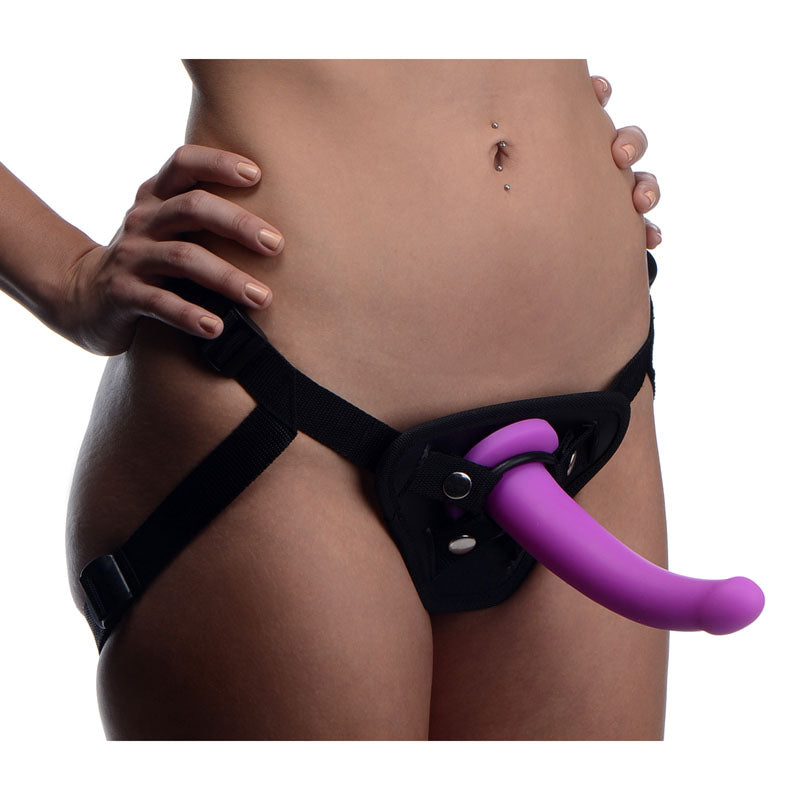 Strap-U Navigator - Purple 16.5 cm Silicone G-Spot Strap-On - AF216