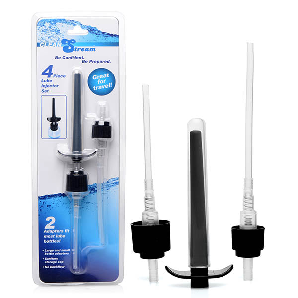 CleanStream 4 Piece Lube Injector Set - Lubricant Bottle Nozzle - Early2bed